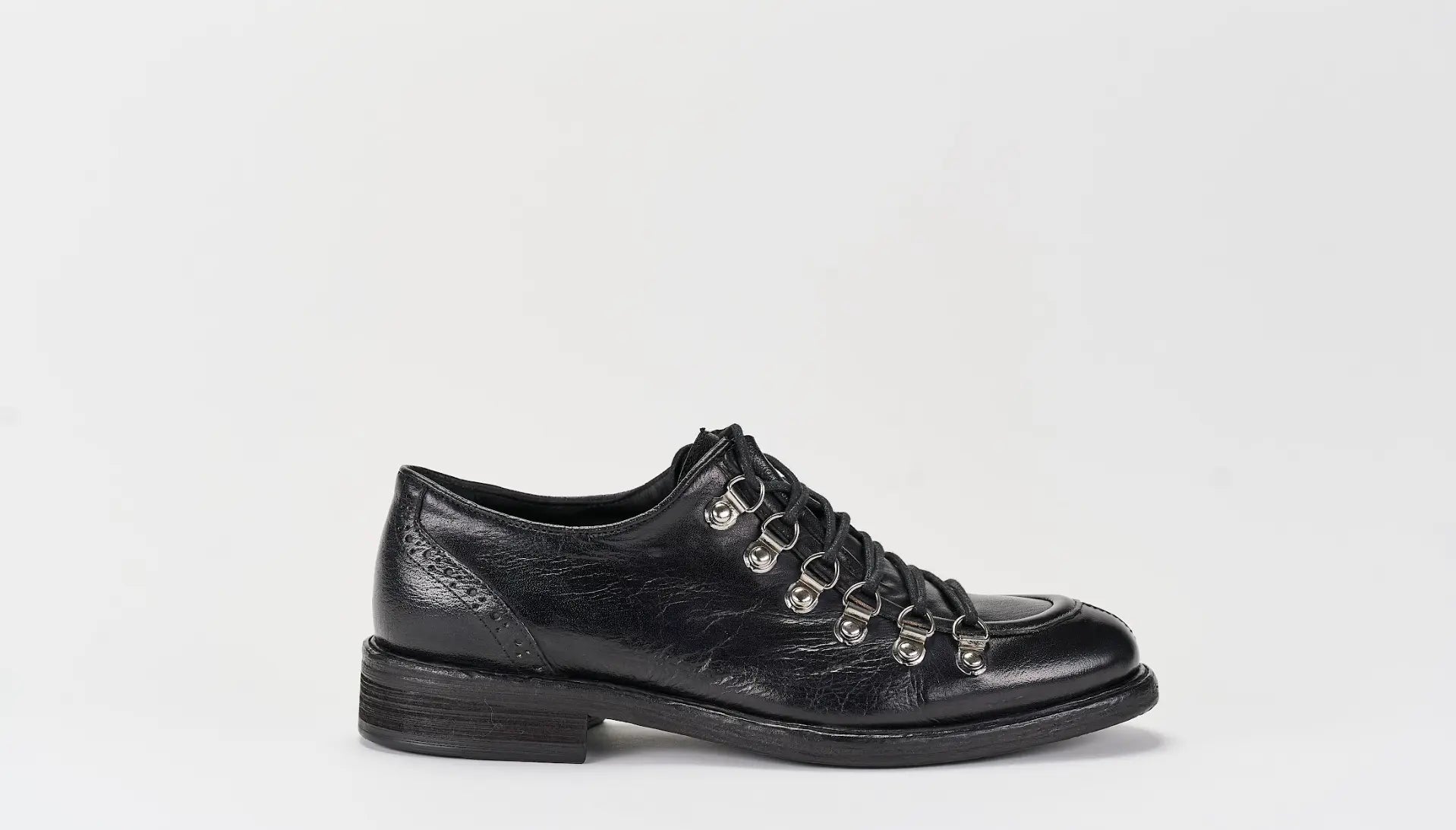 Sandro Barbera Stone Wax 34212 scarpa norvegese nero cuoio