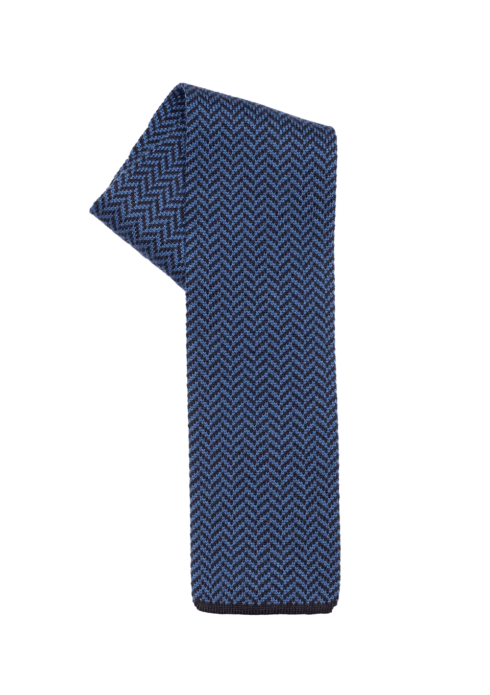 Stefano Bemer Maglia cravatta cotone blu 8 cm