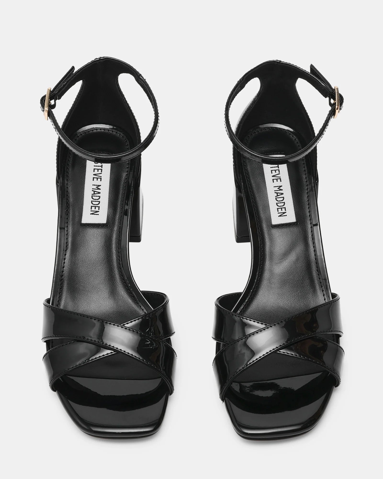 Linea Elle Fergie sandalo donna nero vernice tacco 5,5 cm