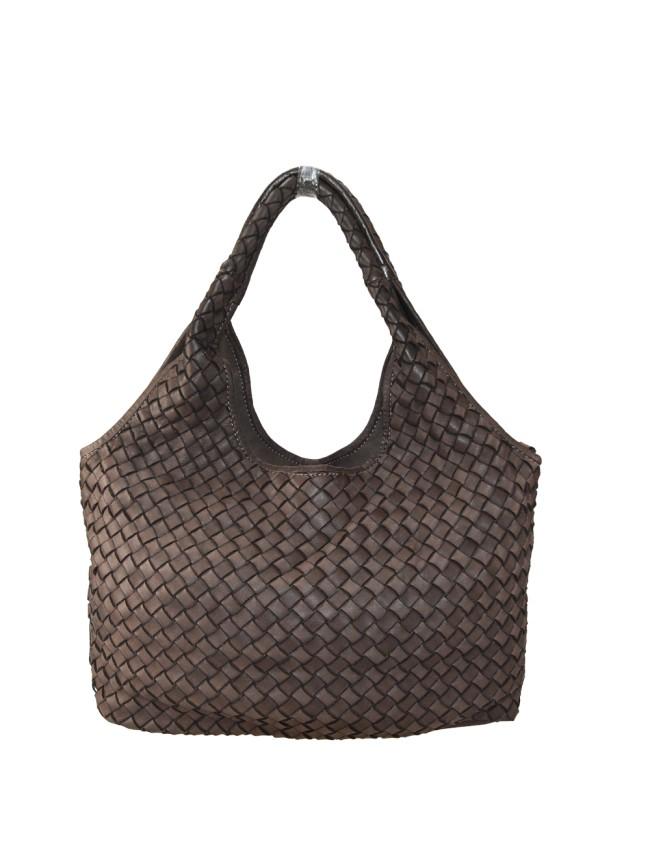 Sandro Barbera VD59865 borsa spalla pelle moro intrecciata
