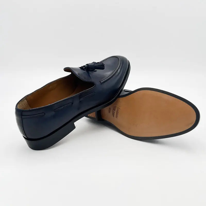 Sandro Barbera Tinte a Mano 45213 loafer blu tinto a mano