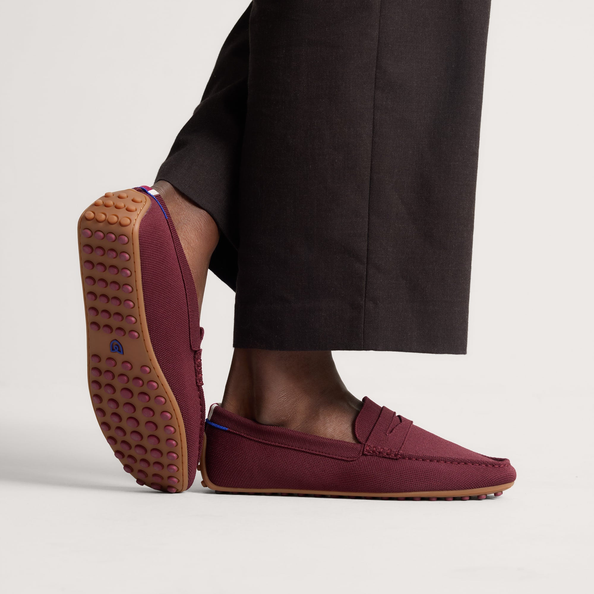 Rothy's The Men's Driver mocassino uomo Syrah rosso knit