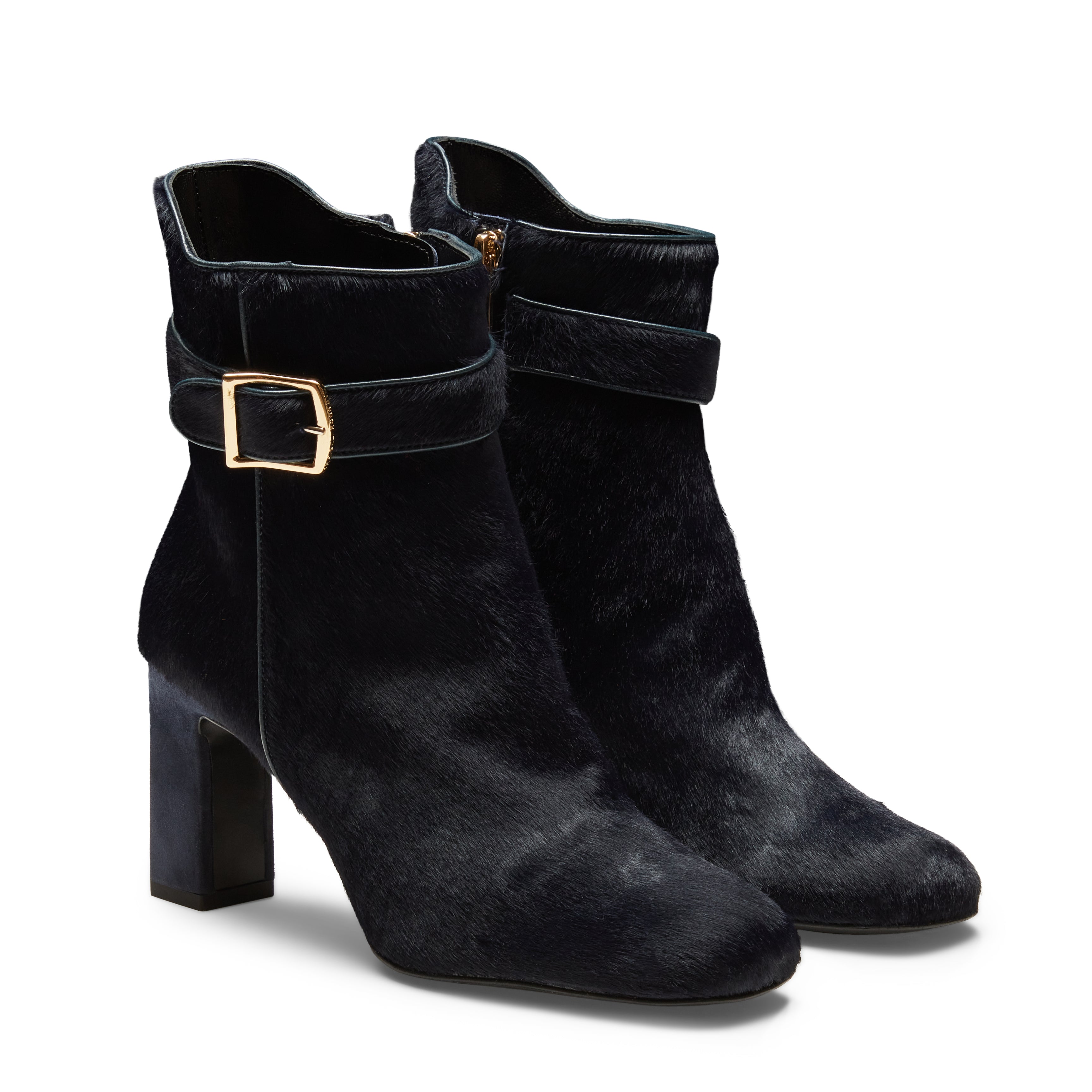 F.lli Rossetti stivaletto donna marine pelle tacco 90 fibbia