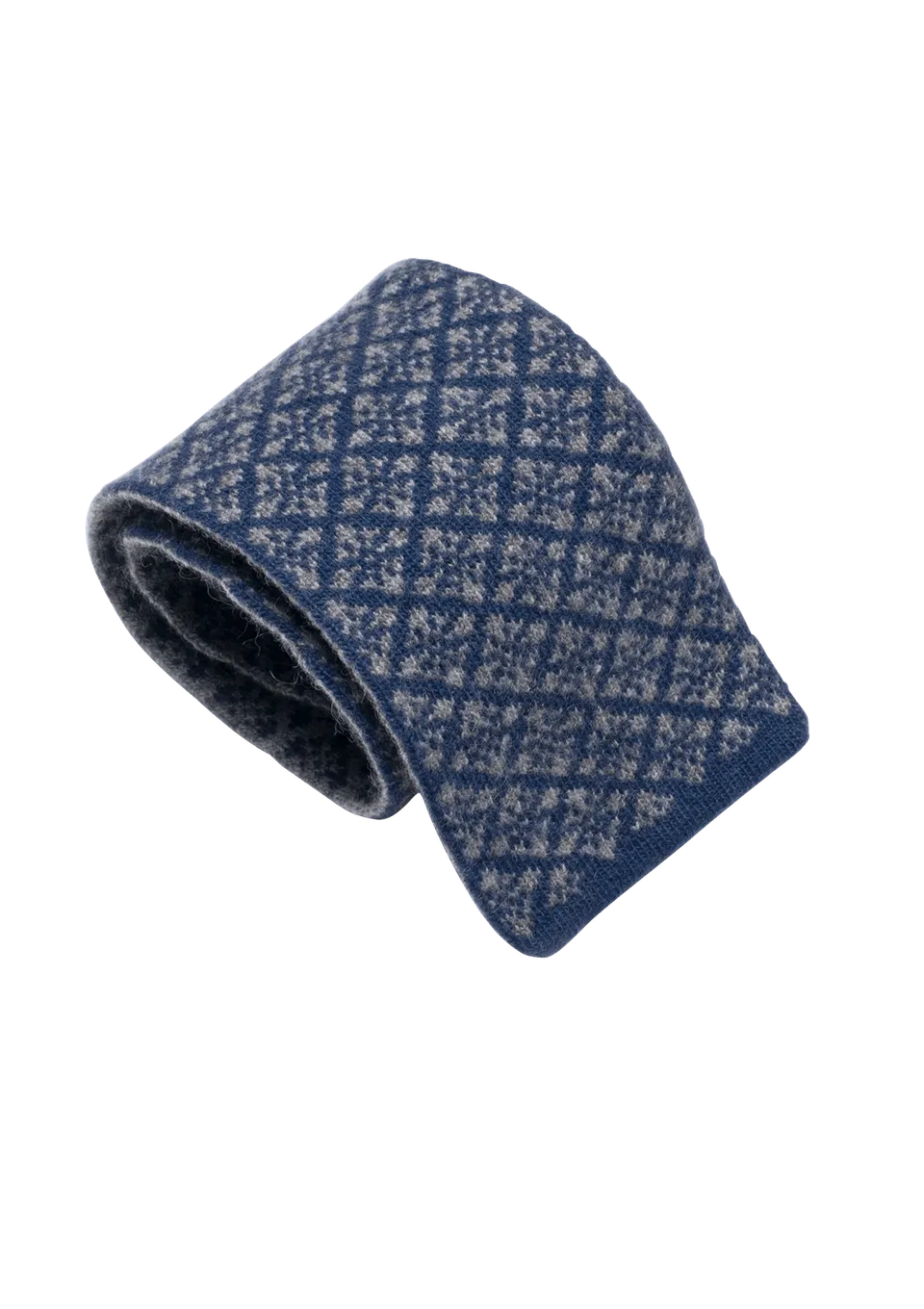 Stefano Bemer Ties Pattern 5 Cravatta Lana Blu Grigia