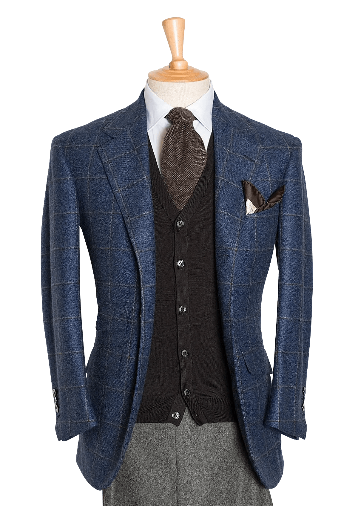 Stefano Bemer Blazers SV2026 Giacca Cashmere Blu quadri 44