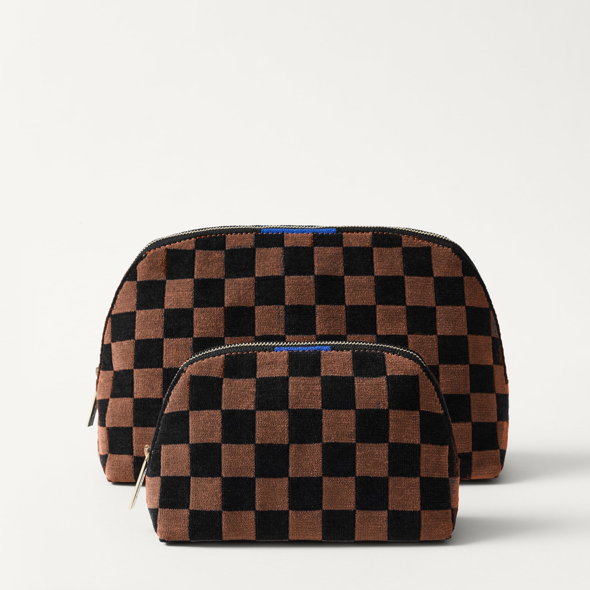 Rothy's The Vanity Set pochette Umber Check 2 pezzi scacchi