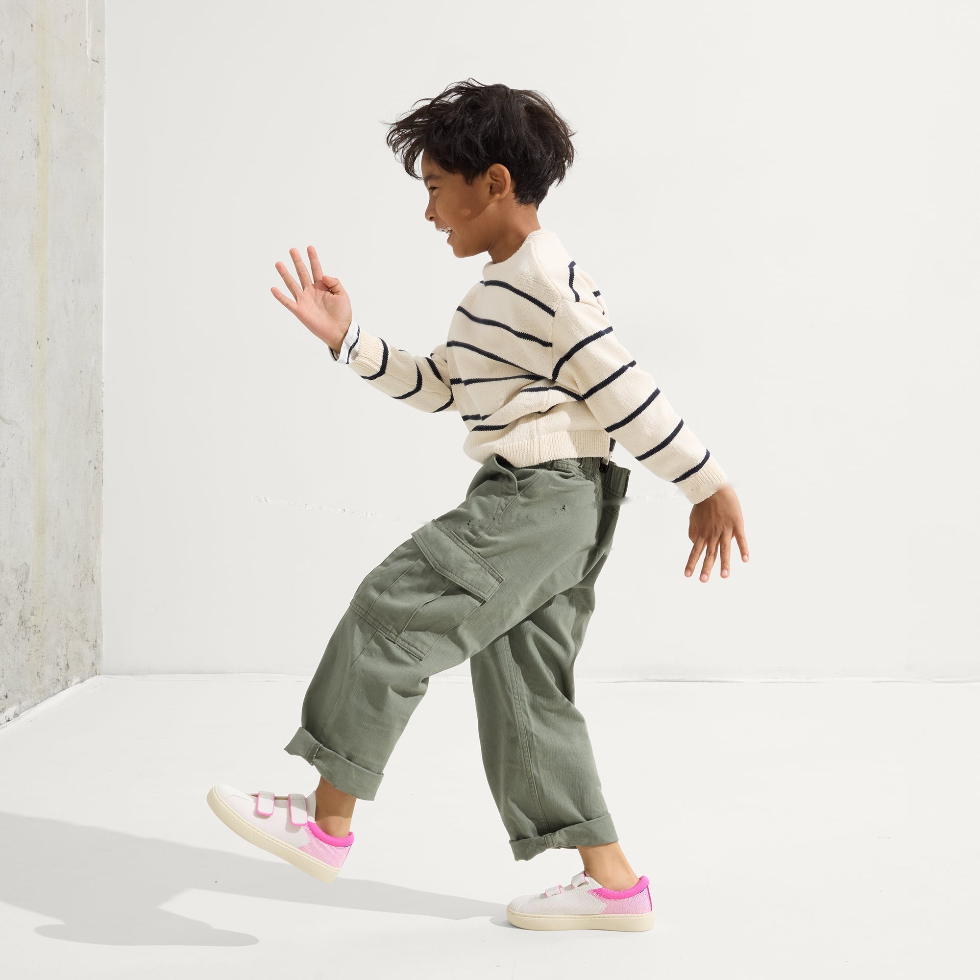 Rothy's The Kids Strap Sneaker sneakers bambina Pink Taffy velcro