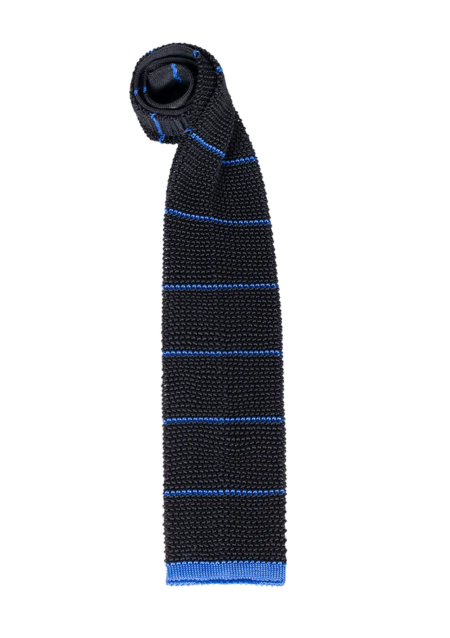 Stefano Bemer cravatta seta blu navy azzurro SV5005 maglia