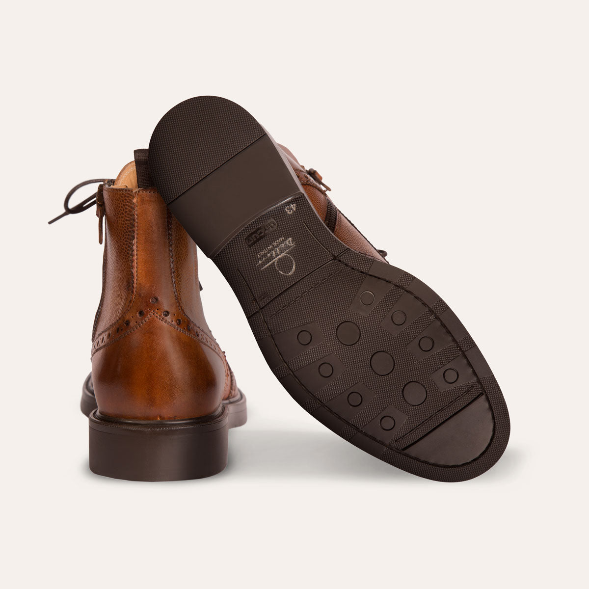 Dellovo Portosalvo stivaletto uomo nero pelle brogue