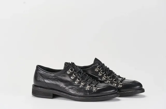 Sandro Barbera Stone Wax 34212 scarpa norvegese nero cuoio
