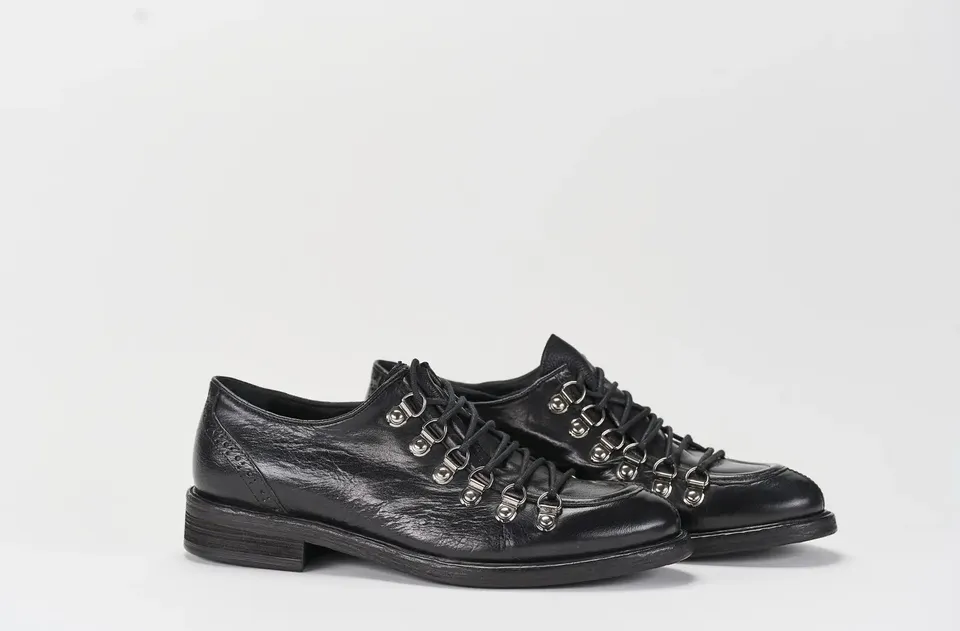 Sandro Barbera Stone Wax 34212 scarpa norvegese nero cuoio