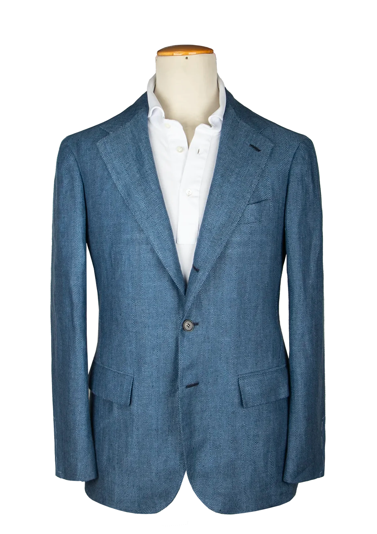 Stefano Bemer SV2102 giacca lino blu spigata 50
