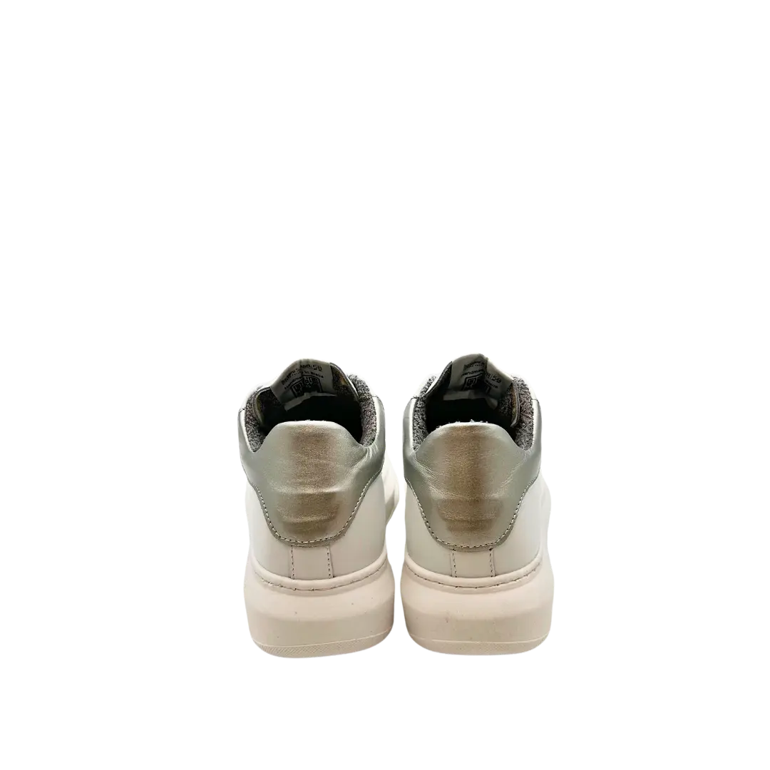 Sandro Barbera B68 Iconic Sneakers Bianco Argento 39 Pelle