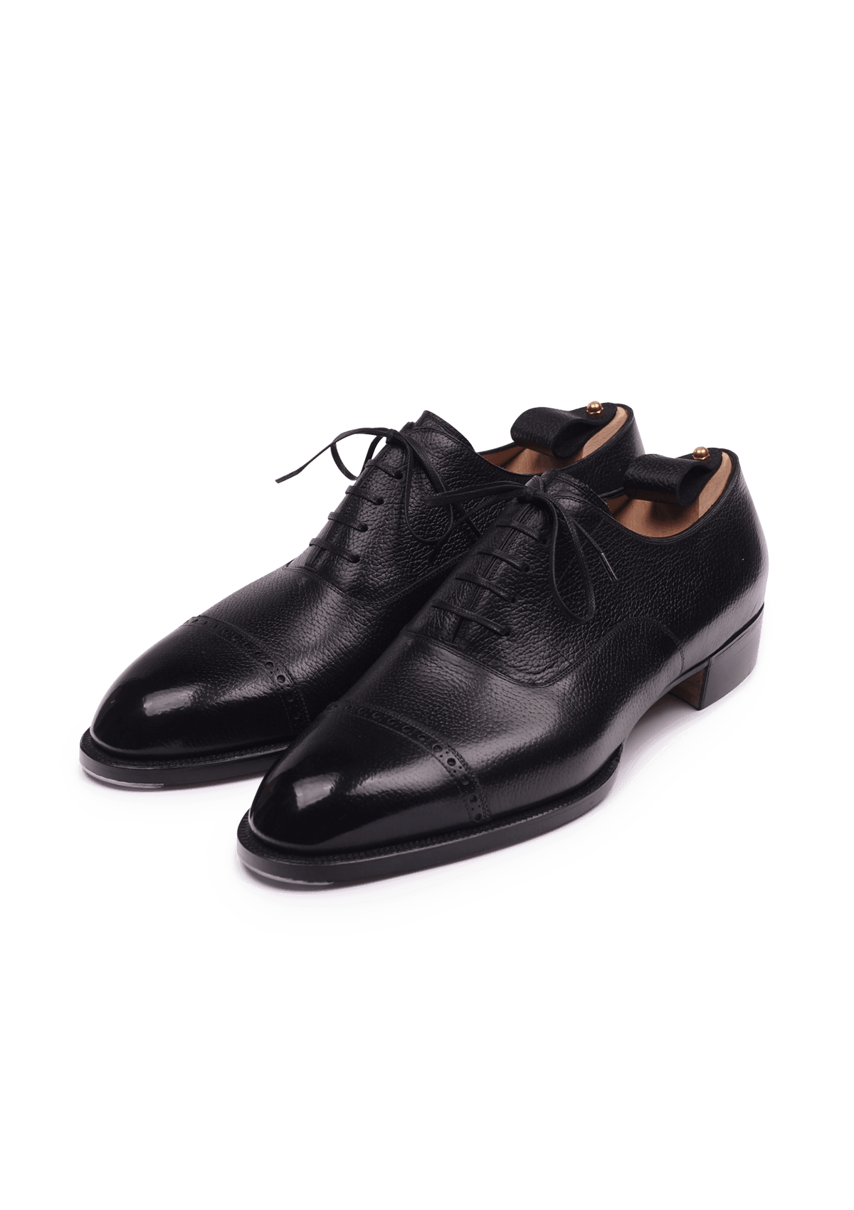 Stefano Bemer Oxfords T6362 scarpe nere pelle cervo cap toe