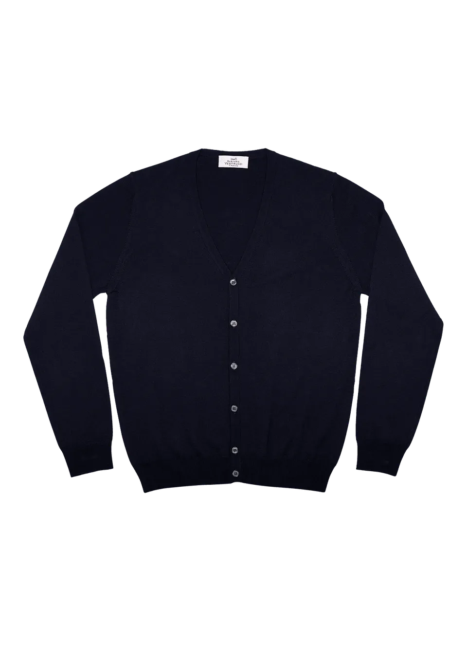 Stefano Bemer Knitwear cardigan lana merino blu taglia 60