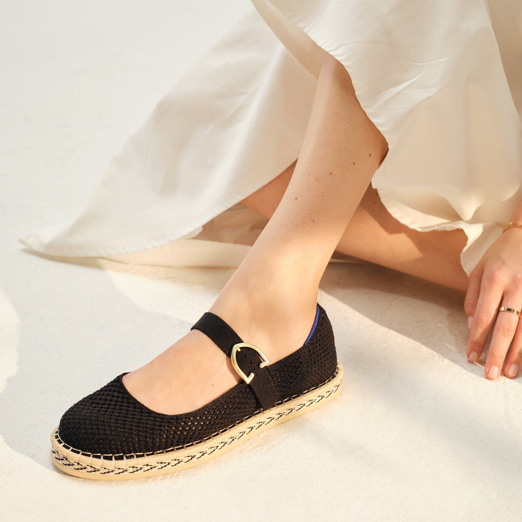 Rothy's The Espadrille Mary Jane ballerine Black canapa