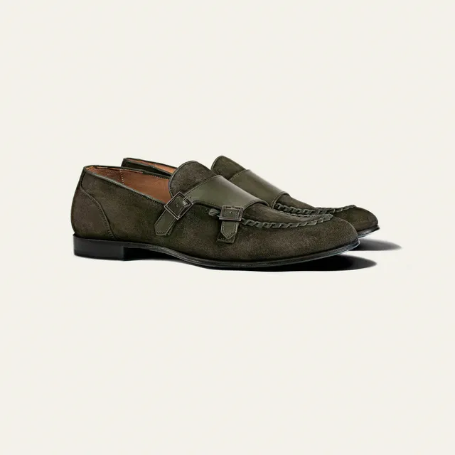Dellovo Sermoneta monk camoscio Bluette