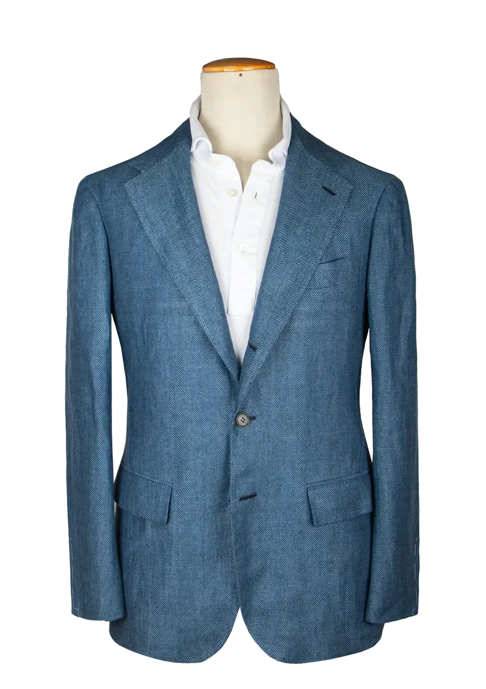 Stefano Bemer SV2102 giacca lino blu spigata 50