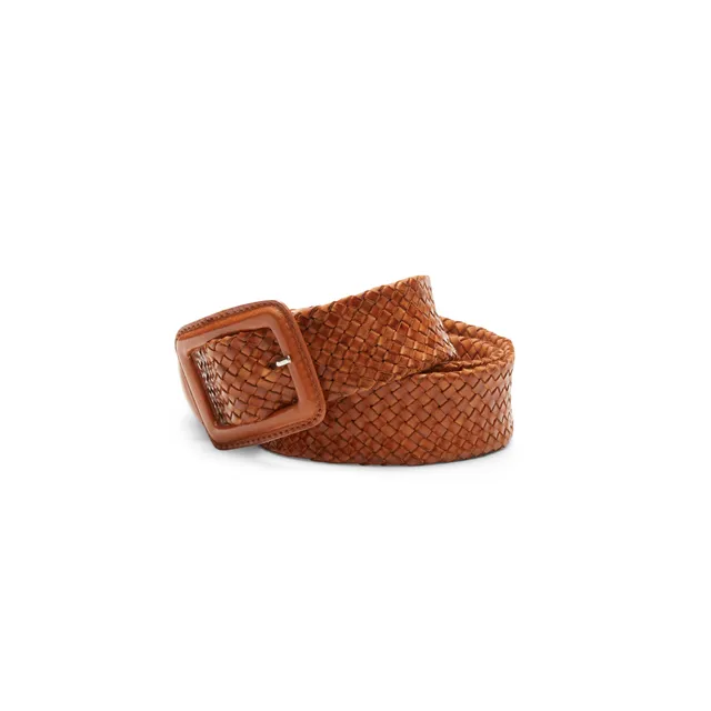 F.lli Rossetti Cintura Donna Pelle Intrecciata Cognac 3 cm