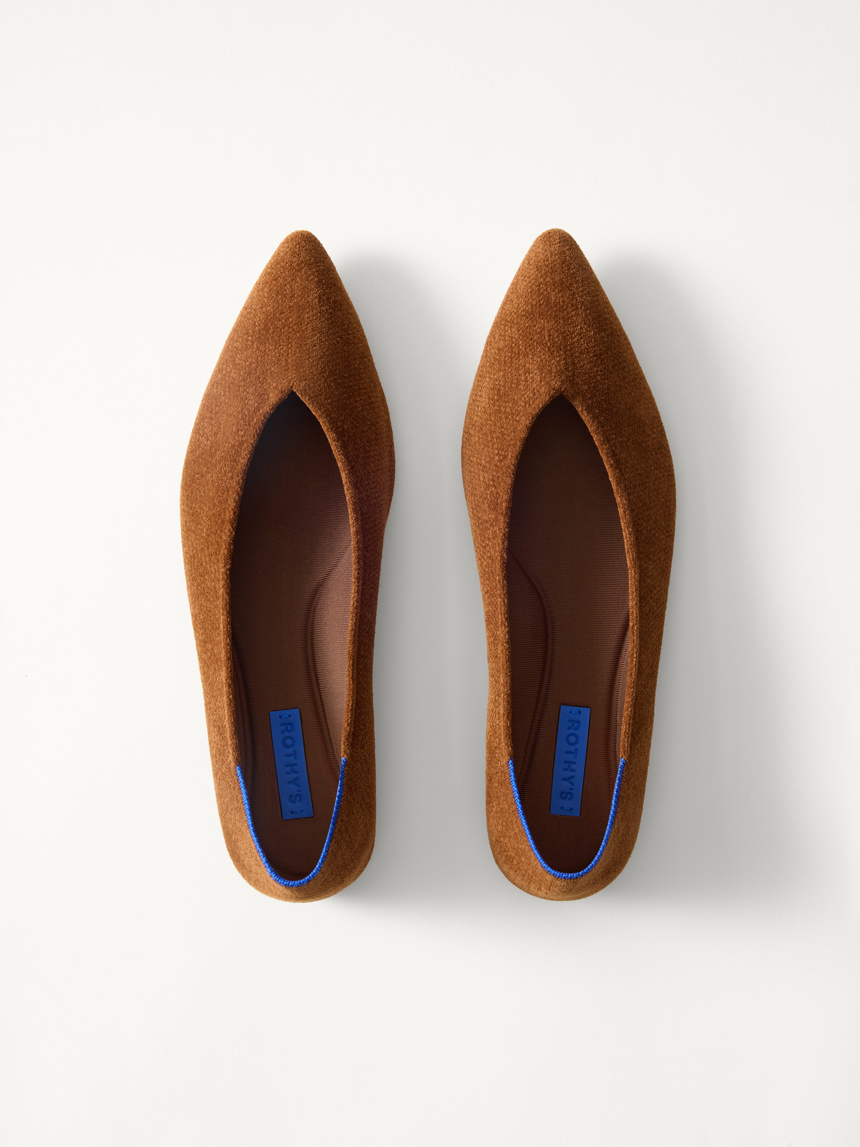 Rothy's The Point III ballerine ReVelvet Russet marrone caldo