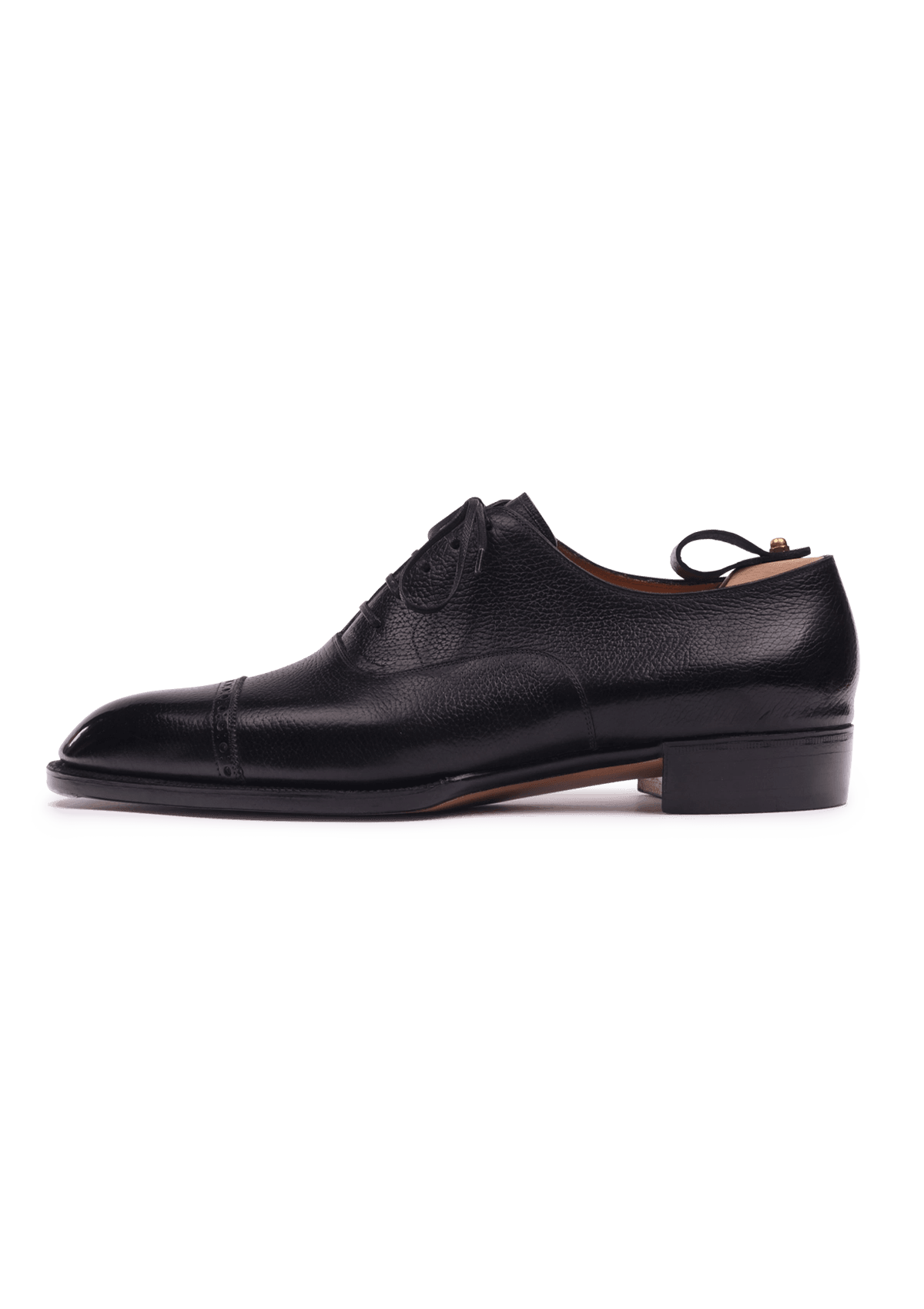 Stefano Bemer Oxfords T6362 scarpe nere pelle cervo cap toe