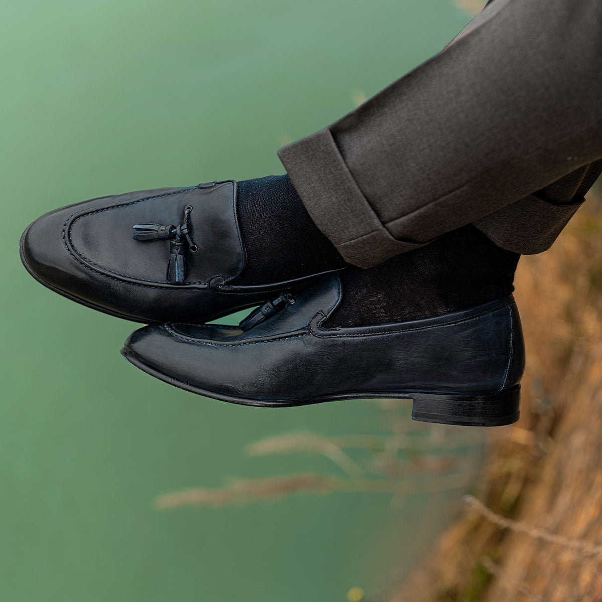 Dellovo Mocassini Tartaglia loafer nappine siena pelle