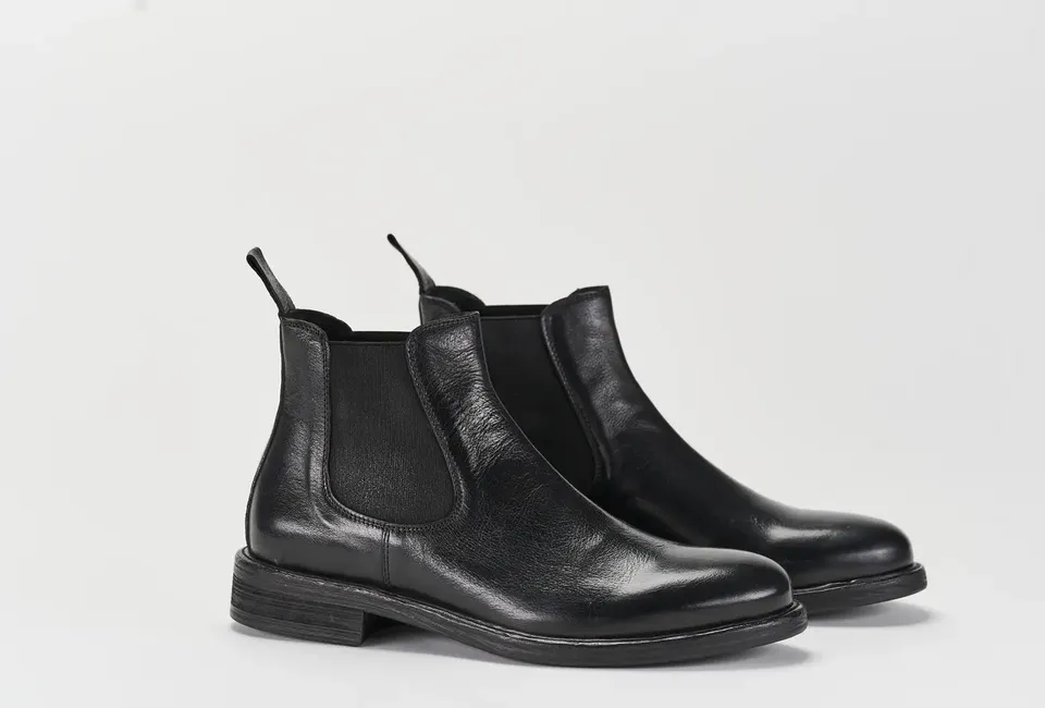 Sandro Barbera 34225 Chelsea Stone Wax Nero Pelle