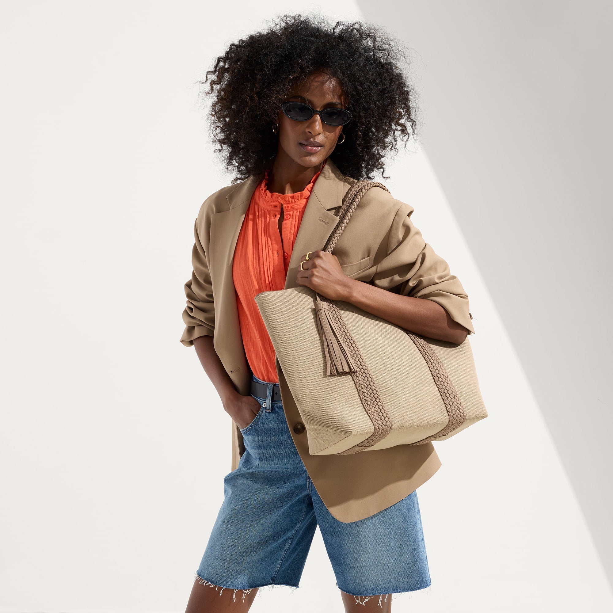 Rothy's The Lightweight Tote borsa tote Caramel Twist marrone