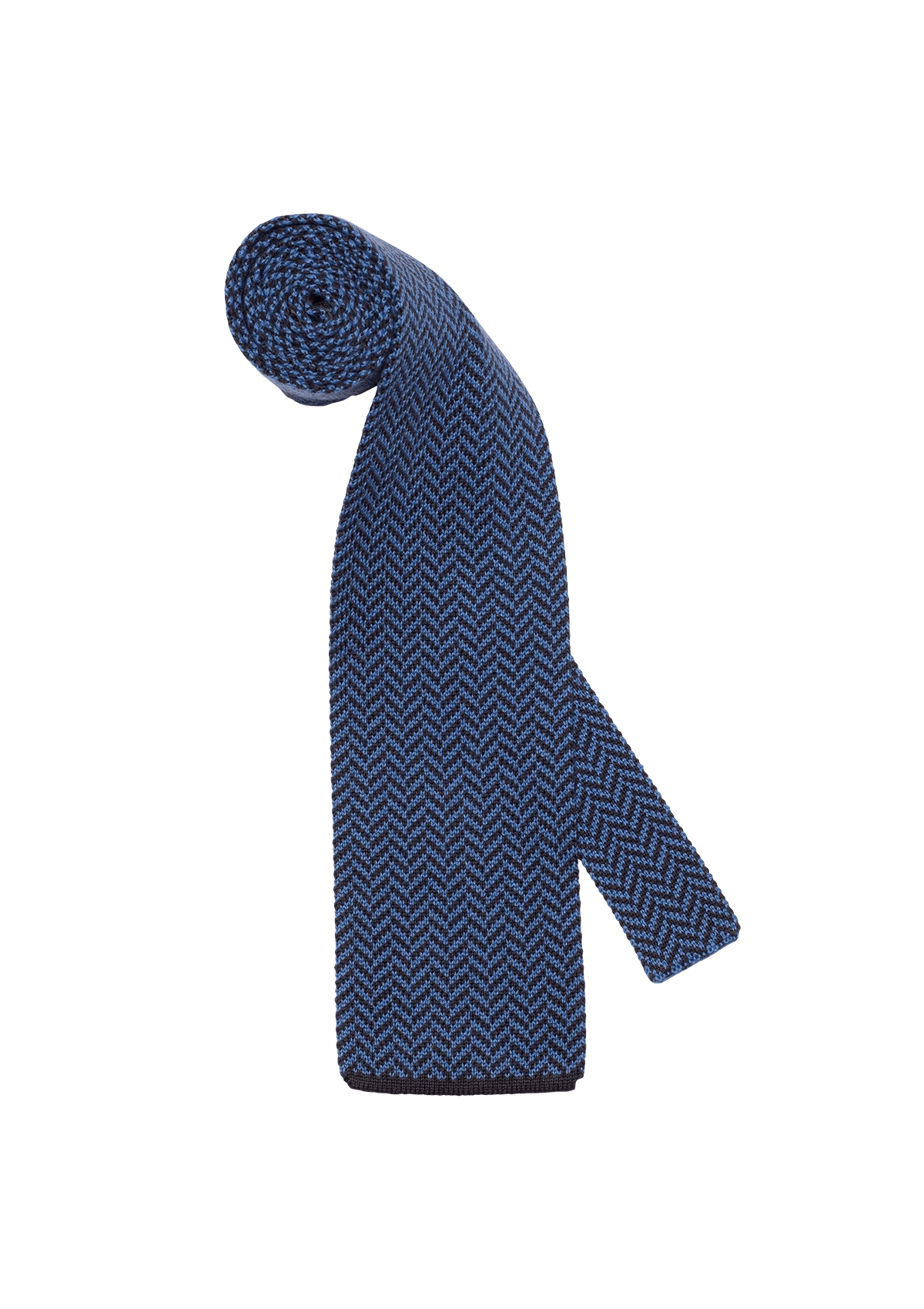 Stefano Bemer Maglia cravatta cotone blu 8 cm
