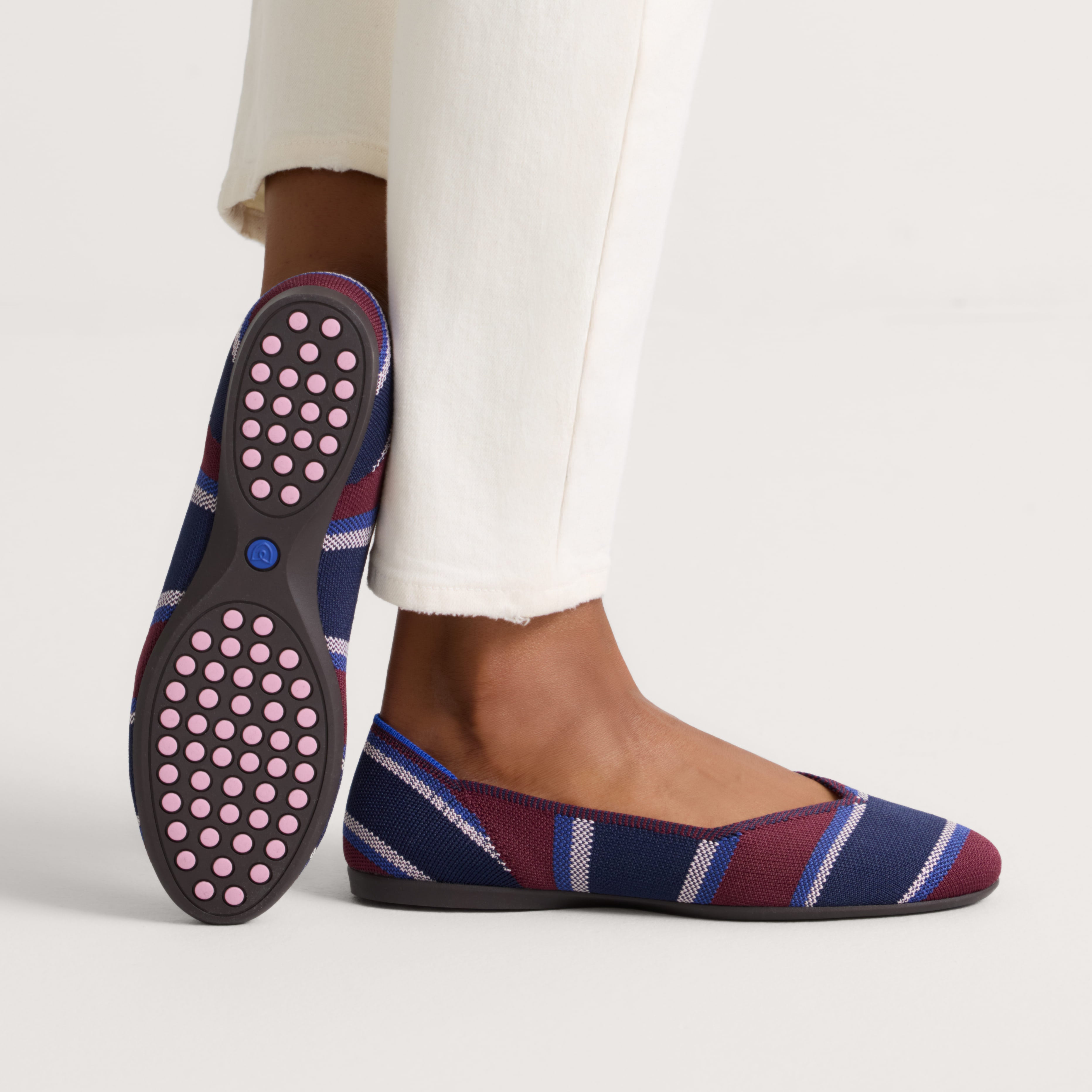 Rothy's The Daily Flat ballerine Fig Stripe maglia comoda
