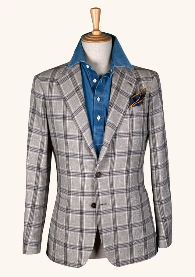 Stefano Bemer Blazers giacca quadri grigia SV2110