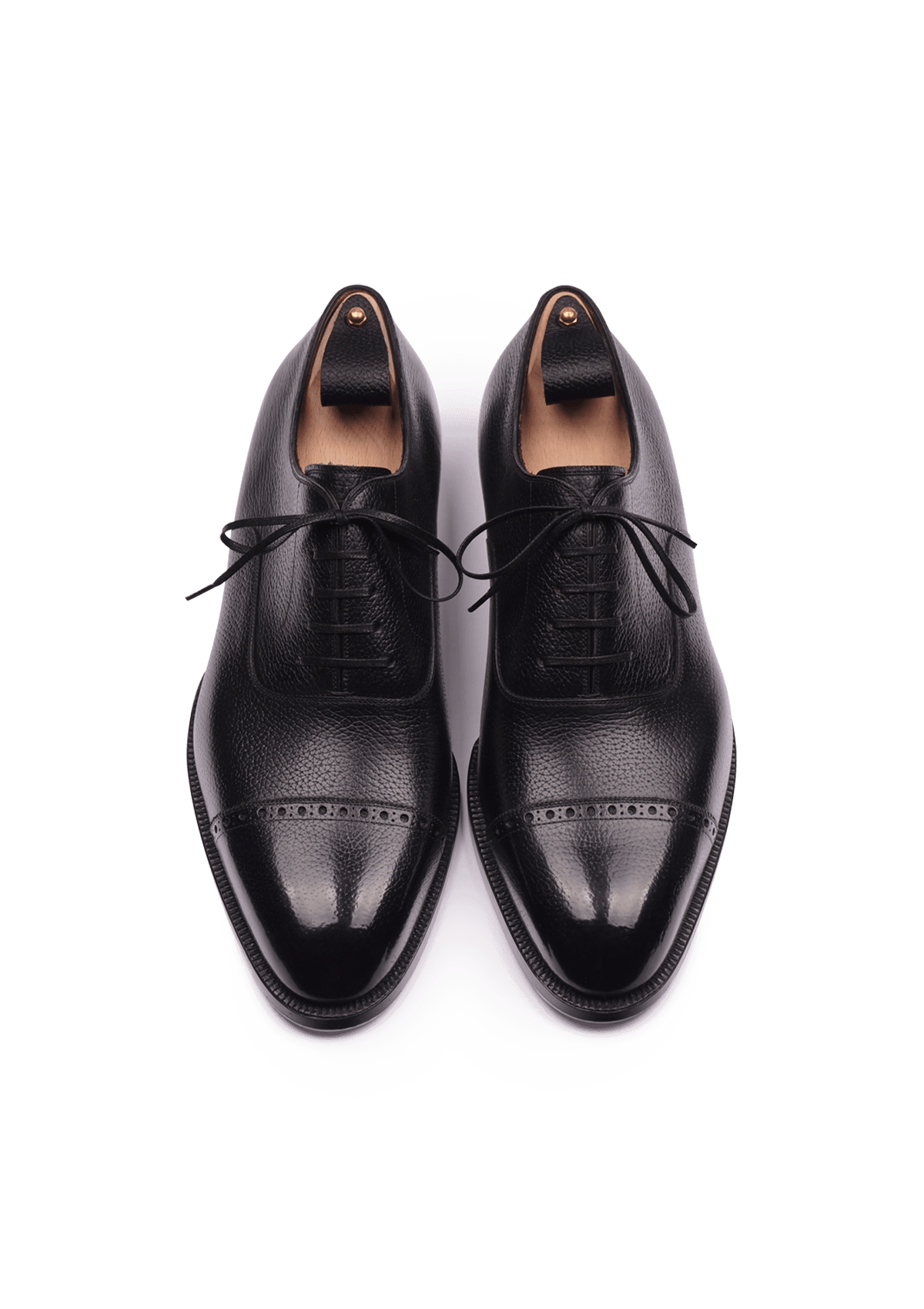 Stefano Bemer Oxfords T6362 scarpe nere pelle cervo cap toe