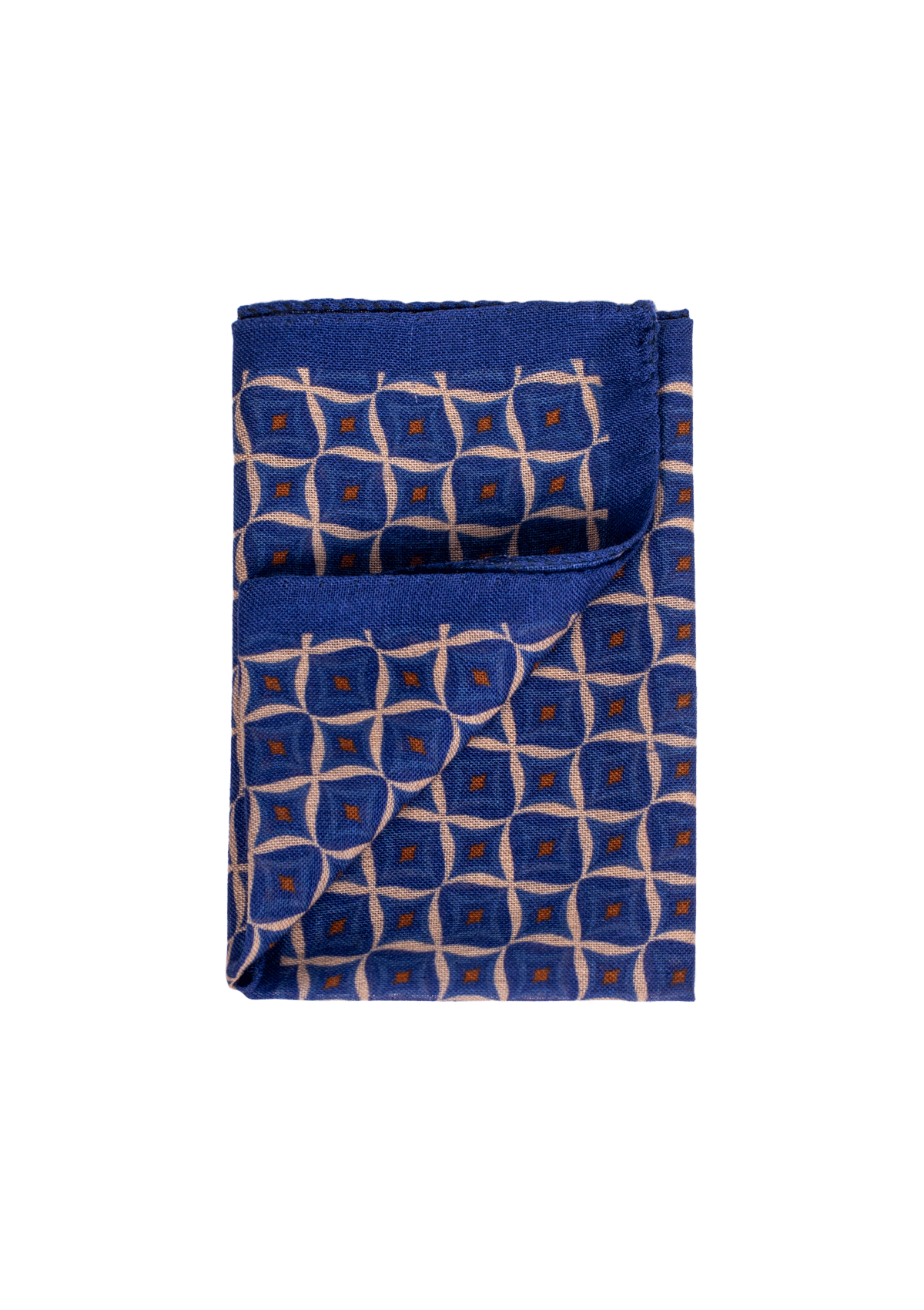 Stefano Bemer SV5004/A pochette lana blu fantasia rombi