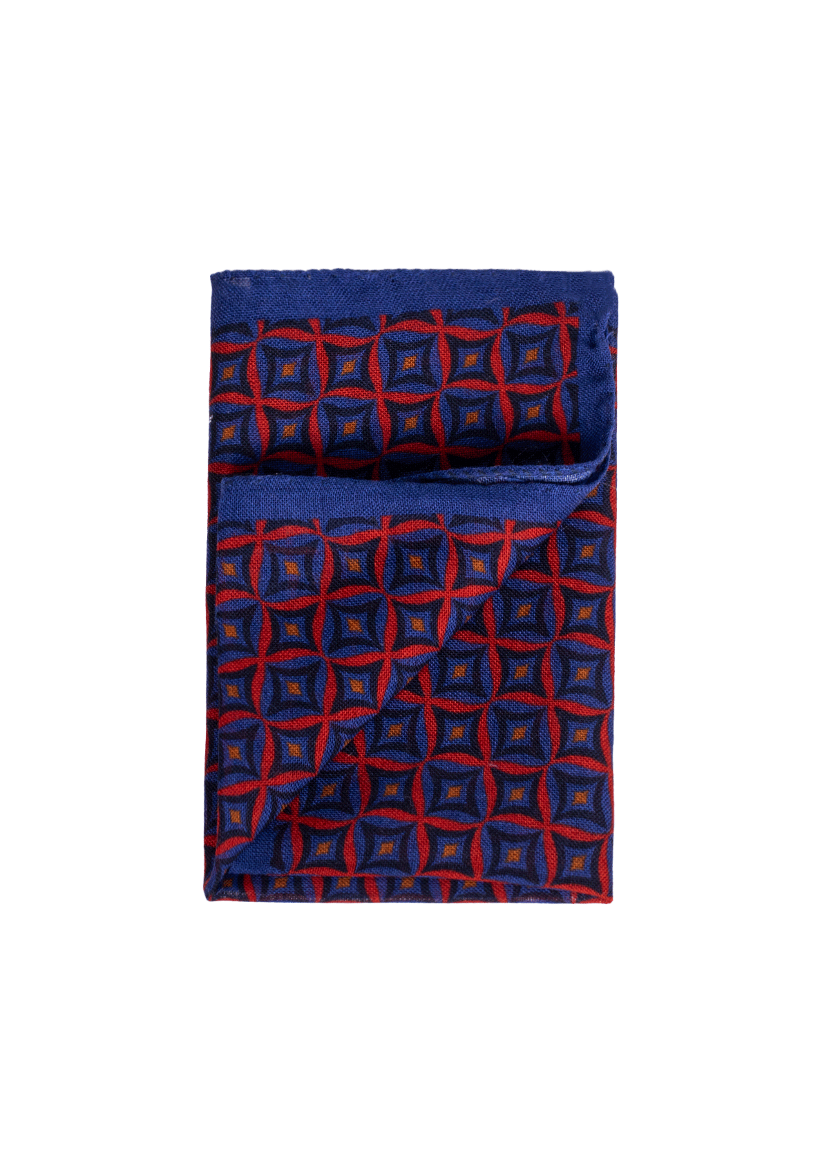 Stefano Bemer SV5004/A pochette lana blu fantasia rombi