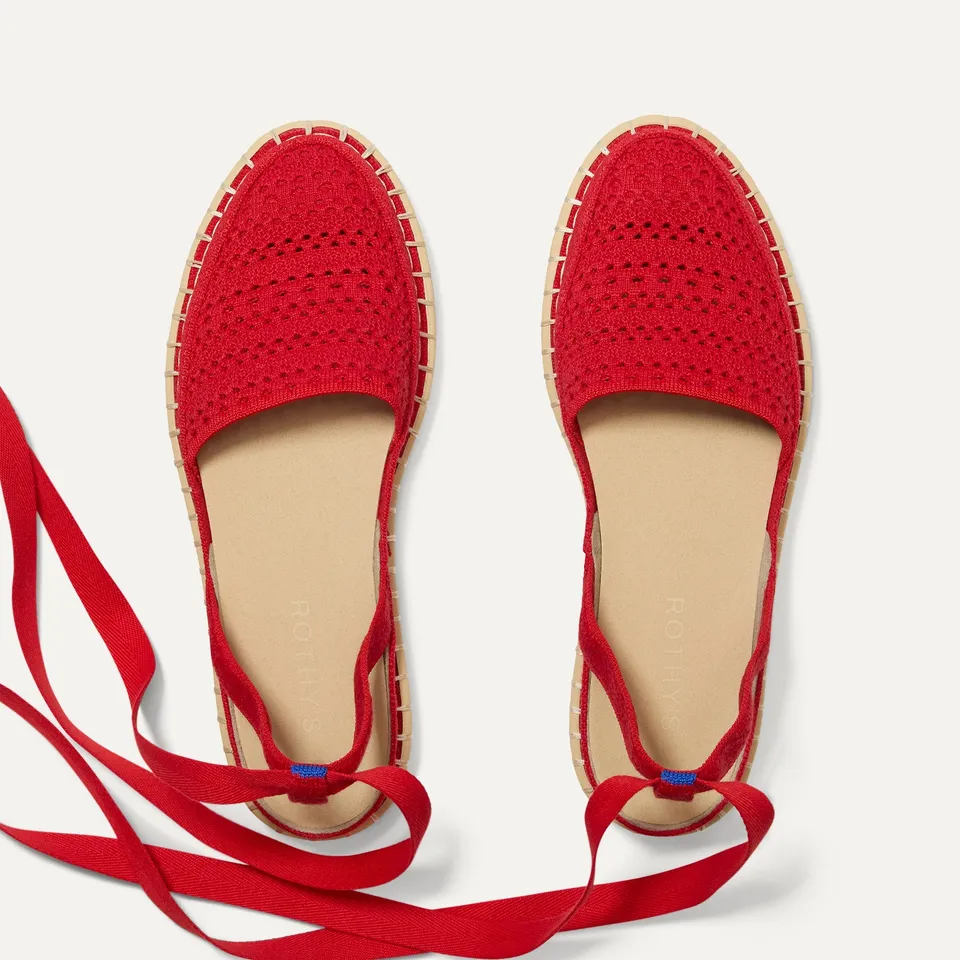 Rothy's The D'Orsay Espadrille ballerine donna Bright Red Crochet