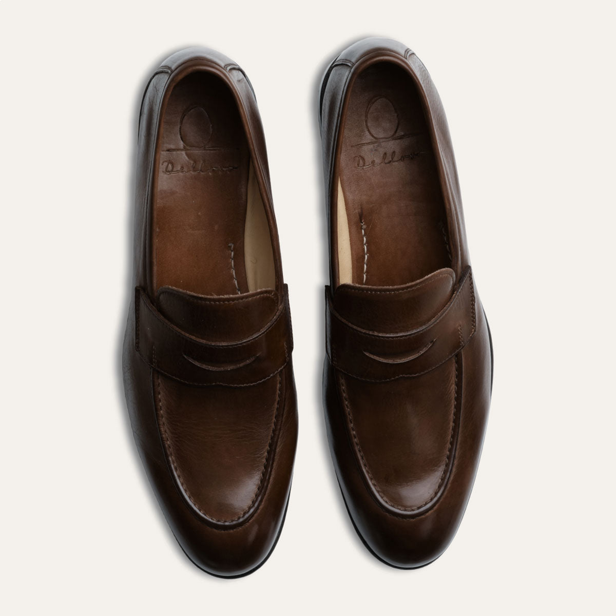 Dellovo Mocassini Acacia loafer uomo pelle brandy cuoio