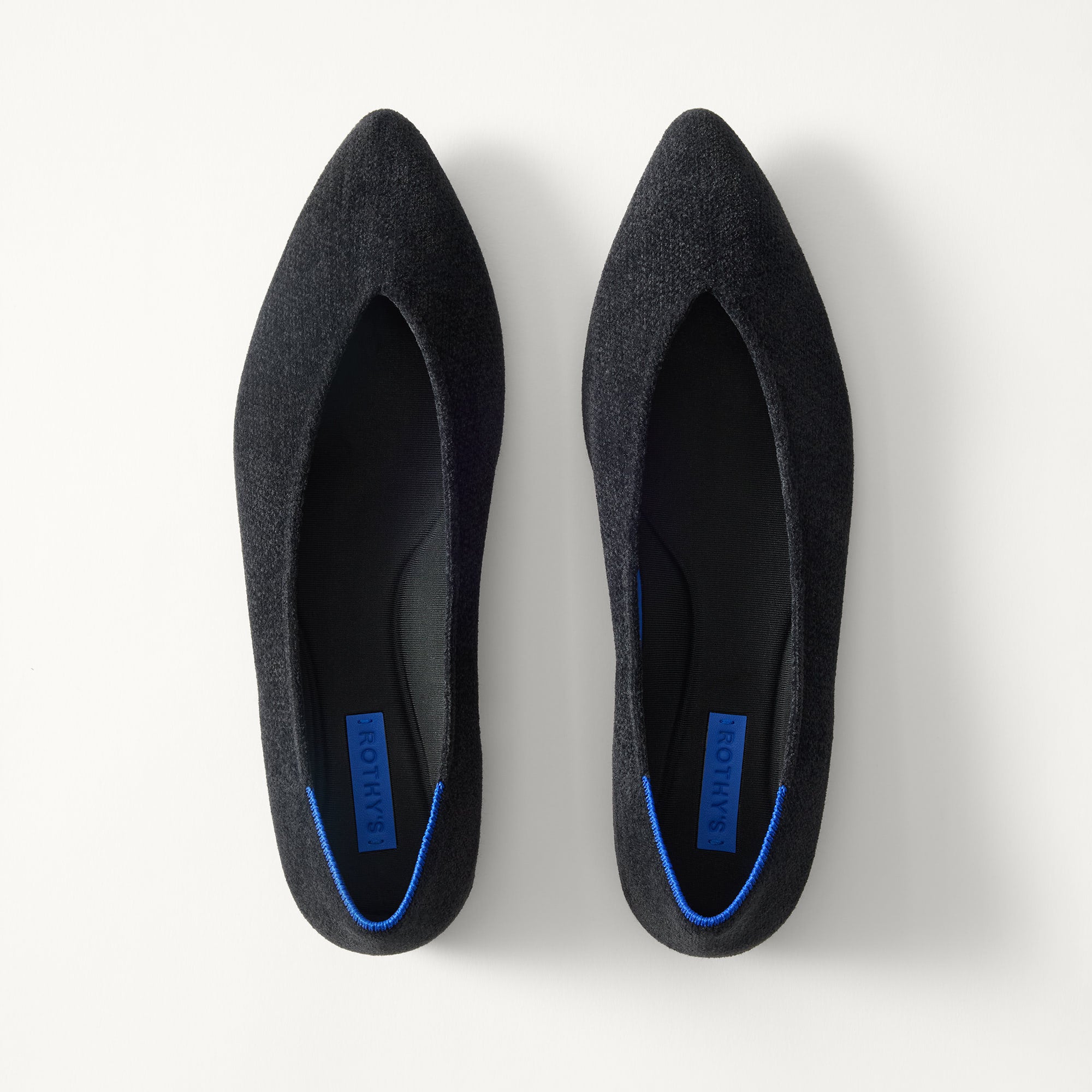 Rothy's The Point III ballerine ReVelvet Black punta