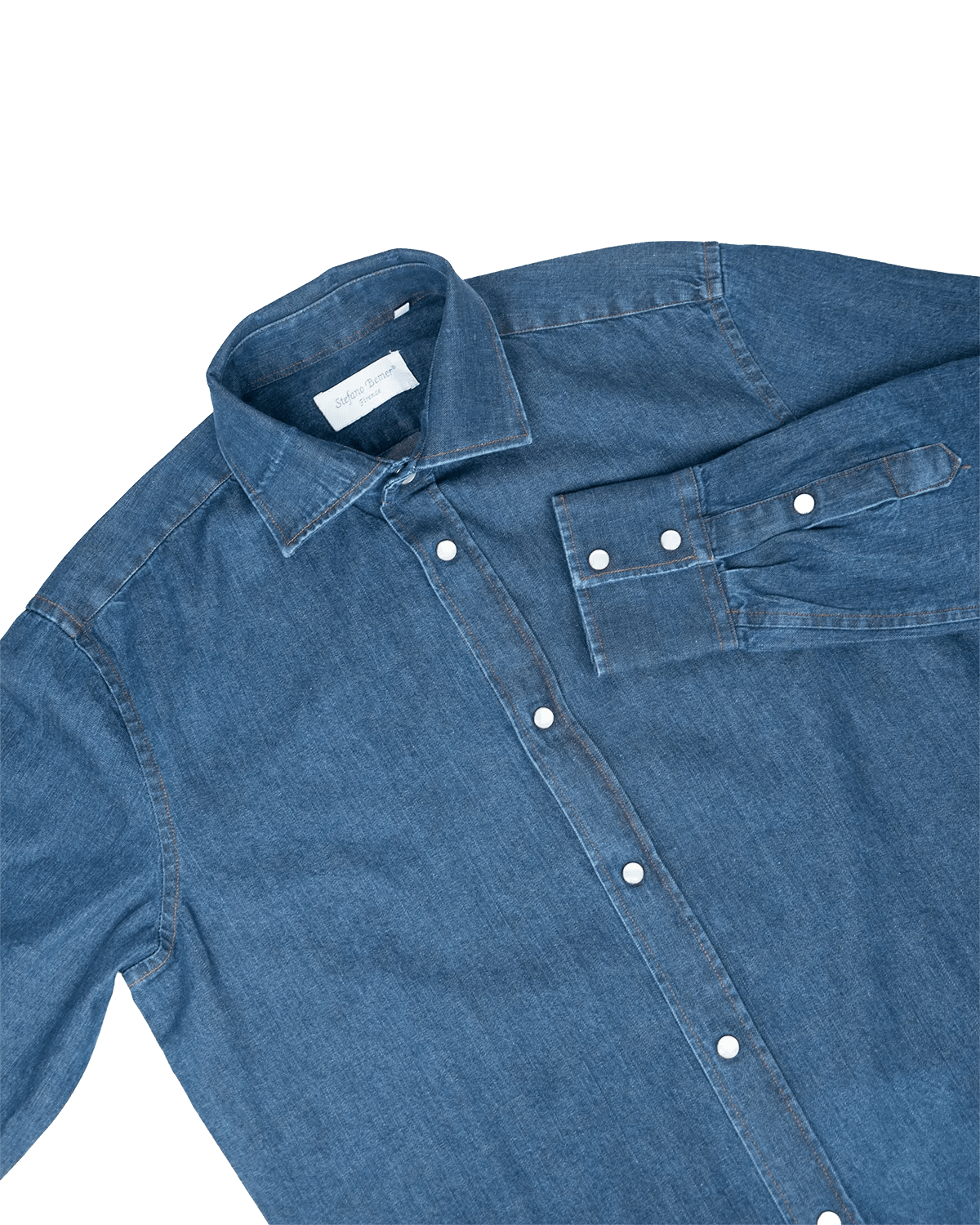 Stefano Bemer Polos Shirts camicia denim cotone dark wash