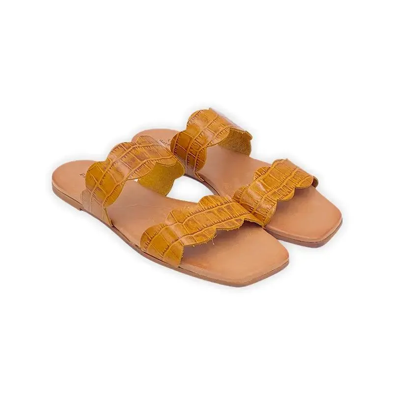 Sandro Barbera 242 Sandalo Donna Ocra Cocco Pelle