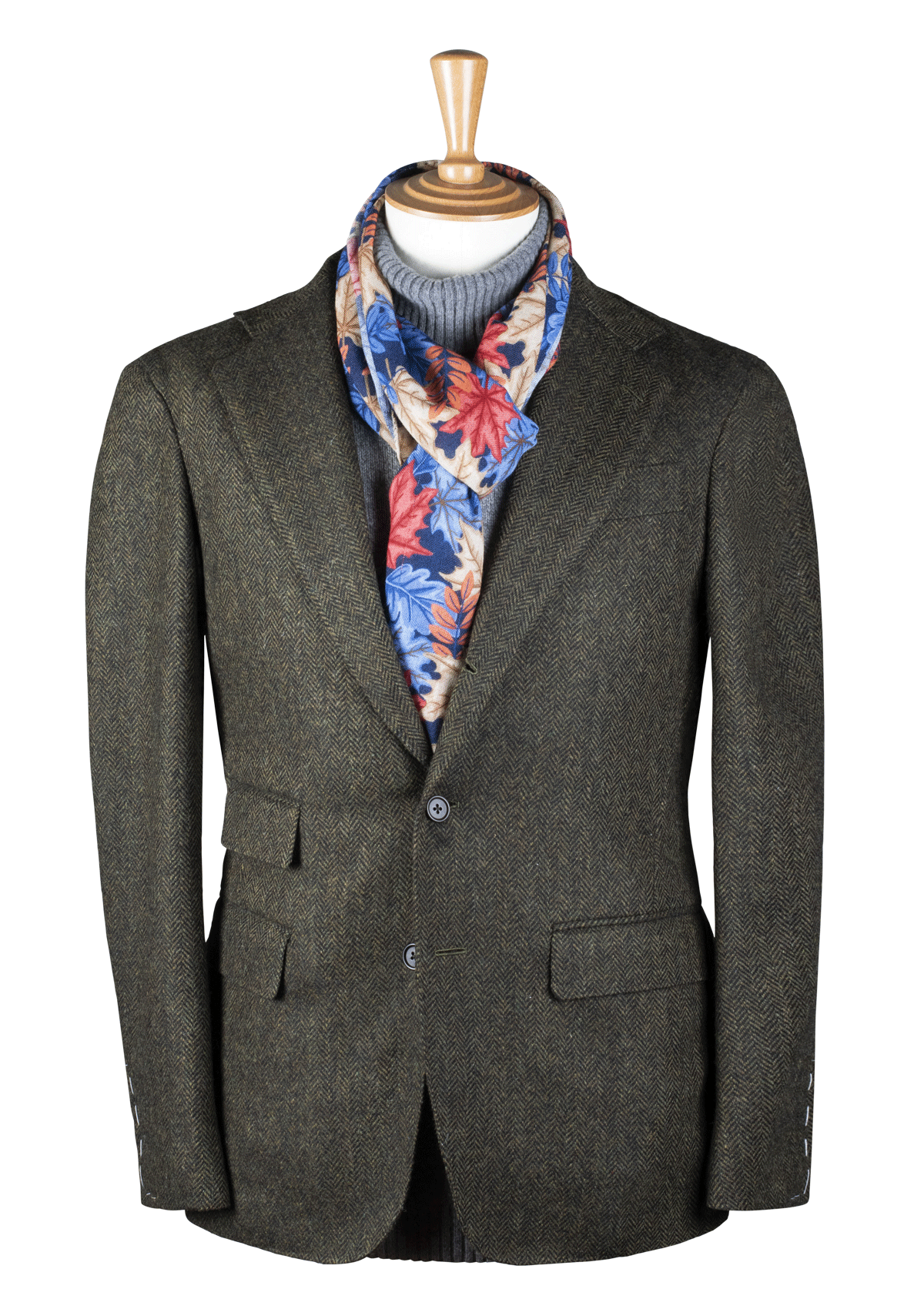 Stefano Bemer Blazers SV2128 giacca verde lana herringbone