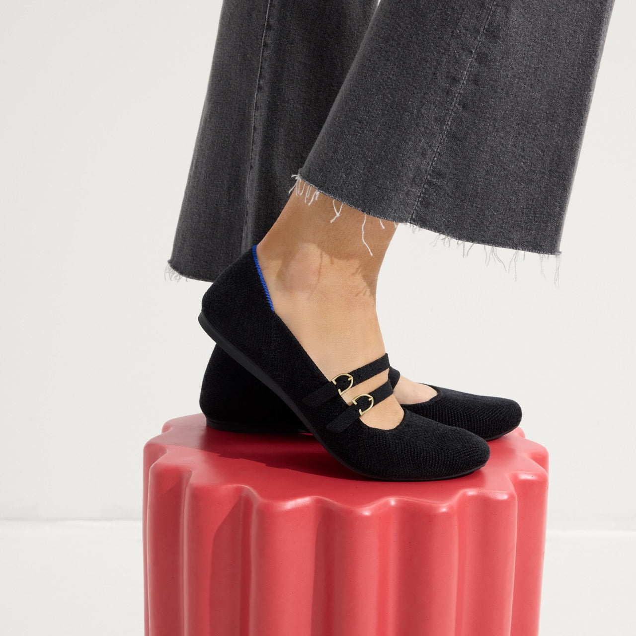 Rothy's The Double Buckle Mary Jane ballerine nero revelvet