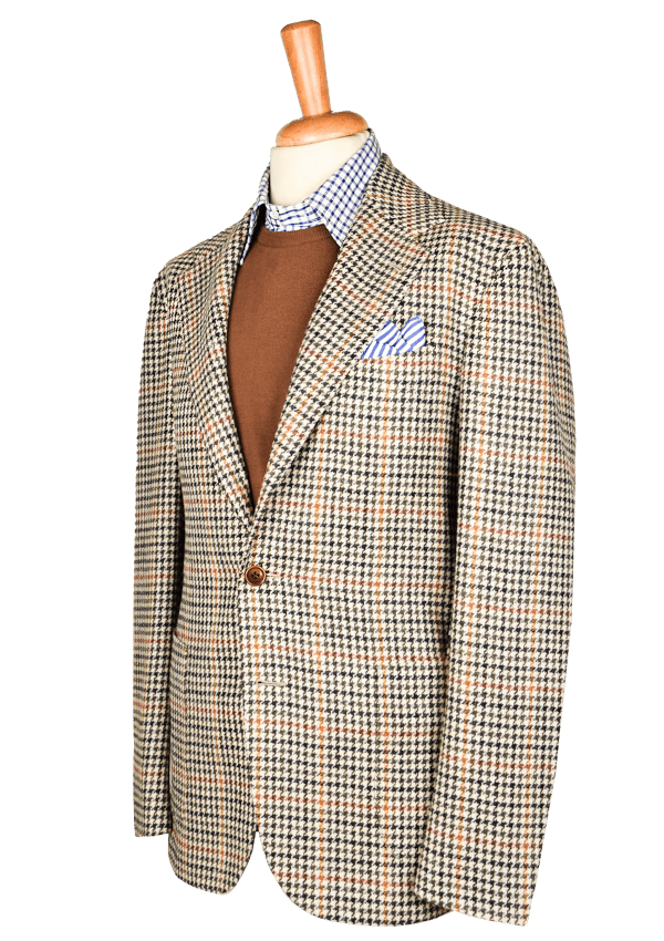 Stefano Bemer SV2098 Blazer Lana Pied-de-Poule Destrutturato