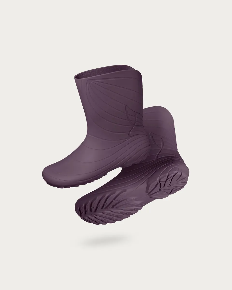 Wildling Shoes Ranidae Plum stivali pioggia viola vegan
