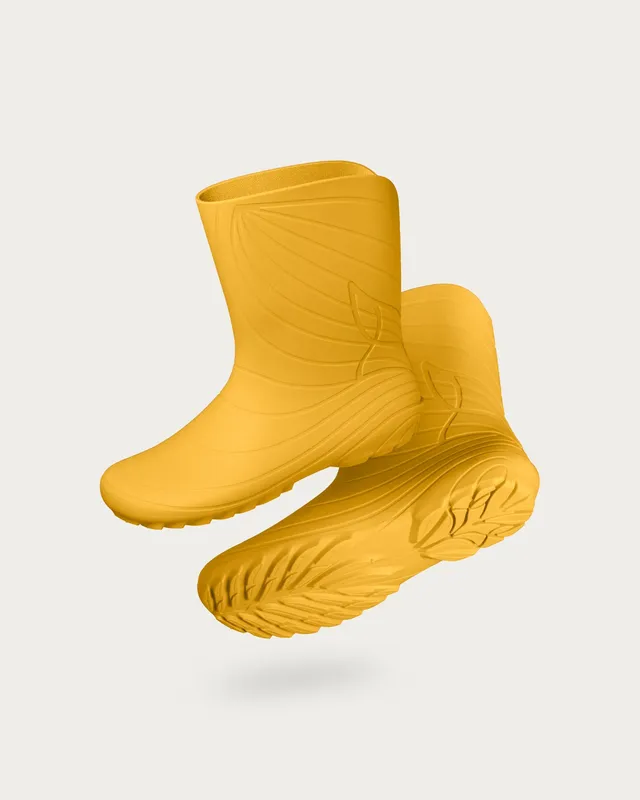 Wildling Ranidae Yellow stivali pioggia adulti gialli vegani