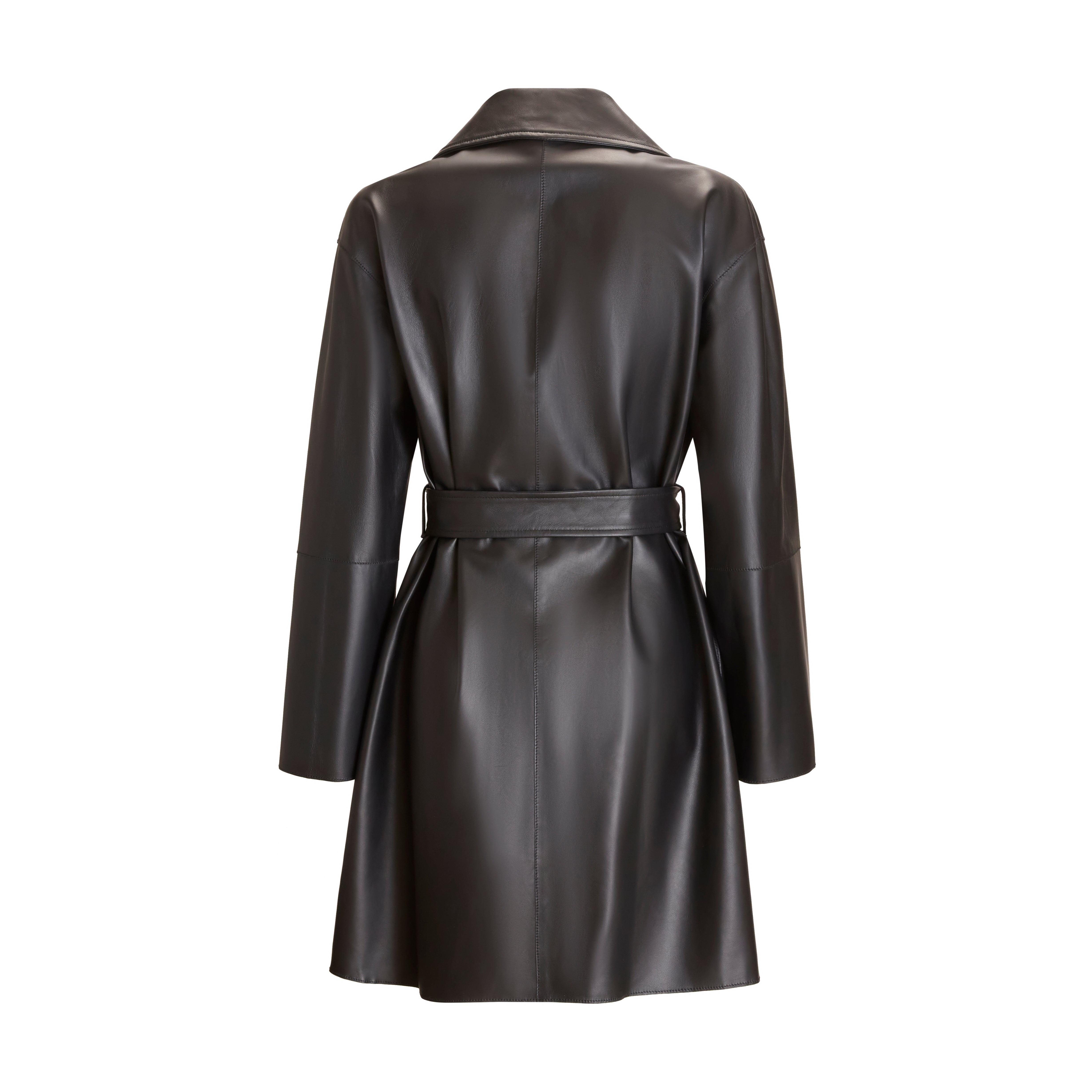 F.lli Rossetti 98402 Cappotto Donna Nera Nappa con Cintura