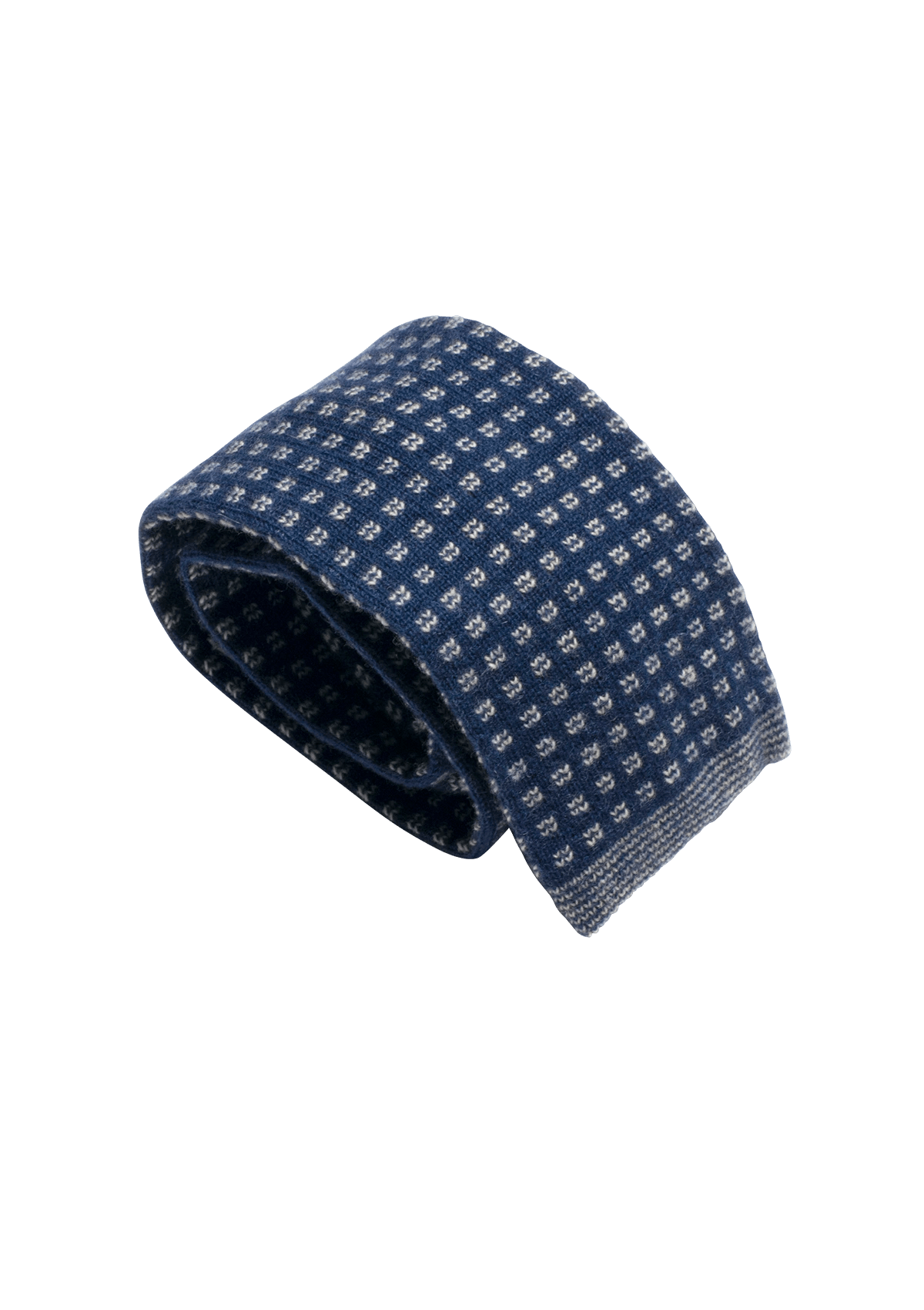Stefano Bemer Ties cravatta lana blu maglia fantasia 7
