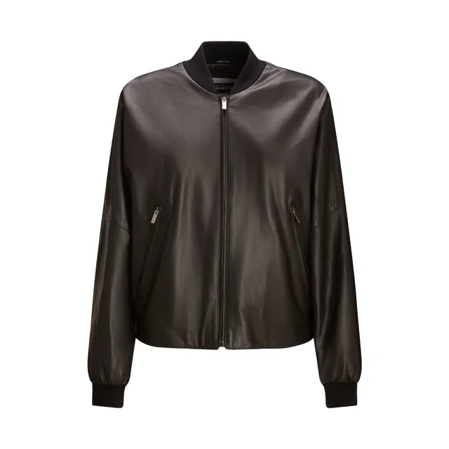 F.lli Rossetti Bomber 98411 Nappa Nera Donna Cropped Zip