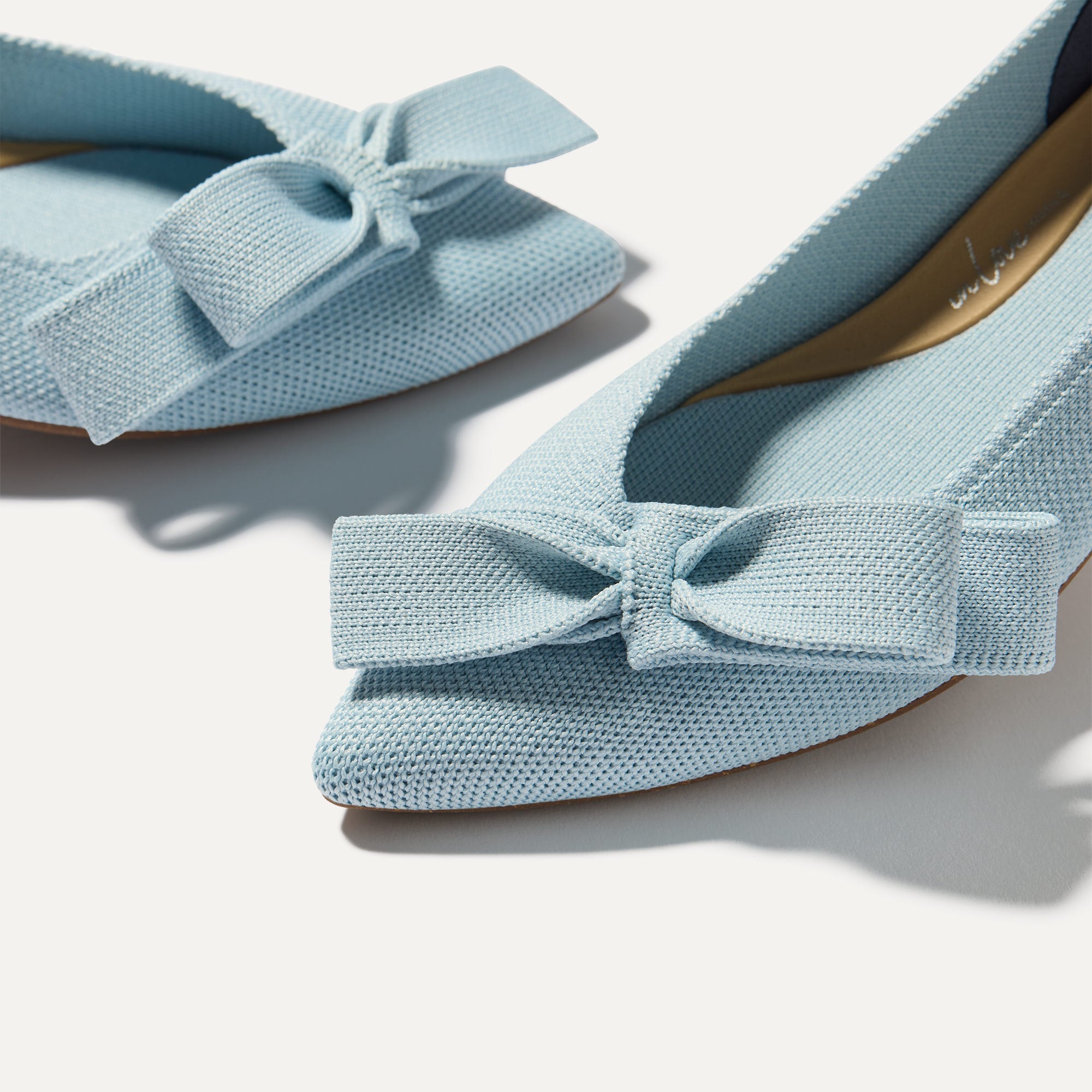 Rothy's Bow Point II ballerine powder blue azzurre