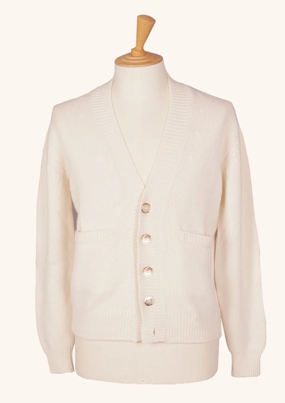 Stefano Bemer Cardigan W26SB207 Crema Cashmere Taglia 50