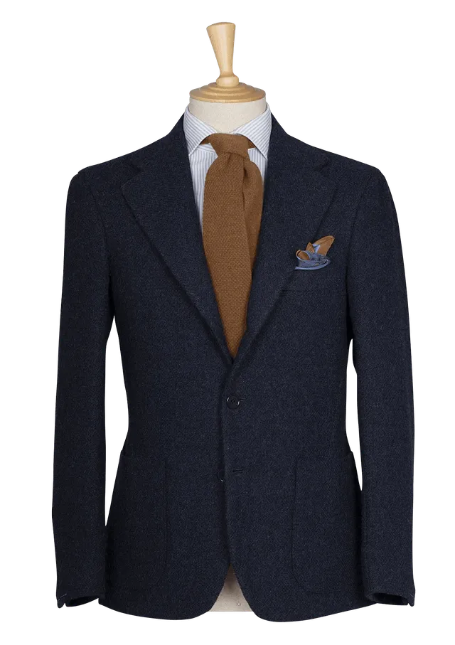 Stefano Bemer Blazers SV2067 giacca tweed blu destrutturata 50